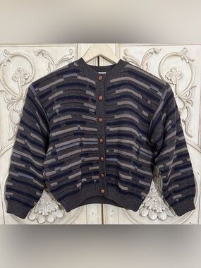 MARK SHALE VTG 80s 100%Virgin Woof Made In Uruguay Long Sleeve Sweater S- S